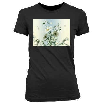 Flowers Women's Junior Cut Crewneck T-Shirt