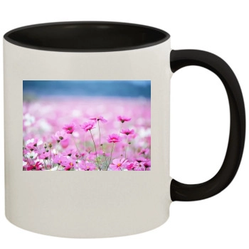 Flowers 11oz Colored Inner & Handle Mug