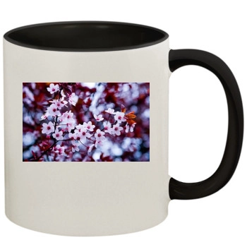 Flowers 11oz Colored Inner & Handle Mug