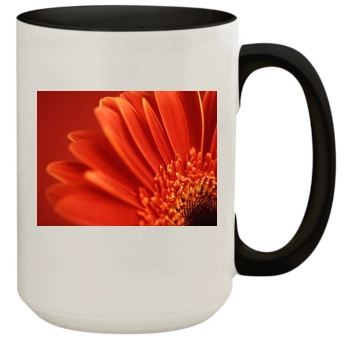 Flowers 15oz Colored Inner & Handle Mug