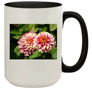 Flowers 15oz Colored Inner & Handle Mug