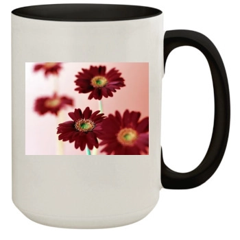 Flowers 15oz Colored Inner & Handle Mug