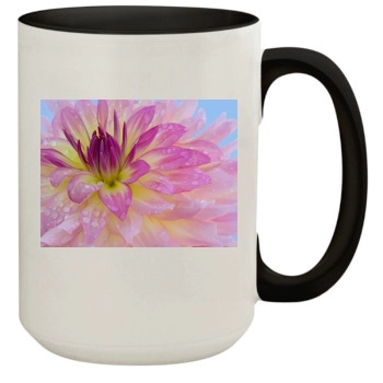 Flowers 15oz Colored Inner & Handle Mug