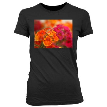 Flowers Women's Junior Cut Crewneck T-Shirt