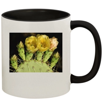 Flowers 11oz Colored Inner & Handle Mug