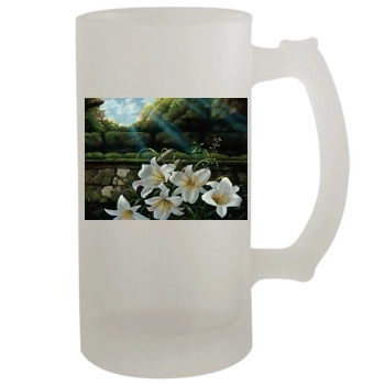 Flowers 16oz Frosted Beer Stein