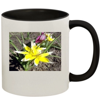 Flowers 11oz Colored Inner & Handle Mug