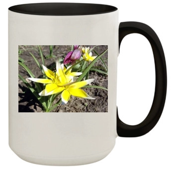 Flowers 15oz Colored Inner & Handle Mug