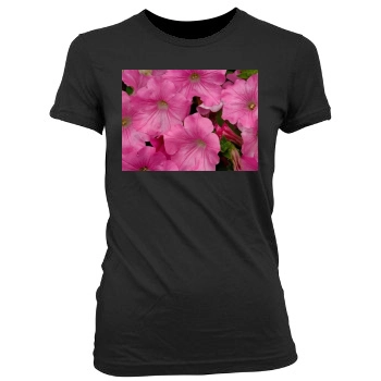 Flowers Women's Junior Cut Crewneck T-Shirt