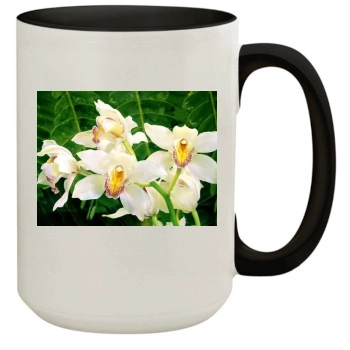 Flowers 15oz Colored Inner & Handle Mug