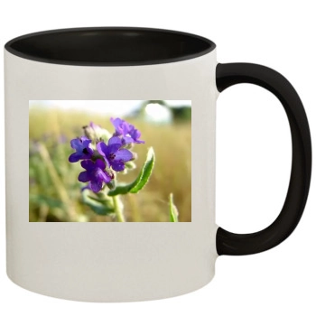 Flowers 11oz Colored Inner & Handle Mug