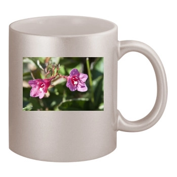 Flowers 11oz Metallic Silver Mug