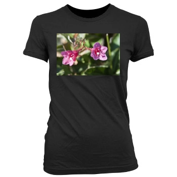 Flowers Women's Junior Cut Crewneck T-Shirt