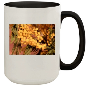 Flowers 15oz Colored Inner & Handle Mug