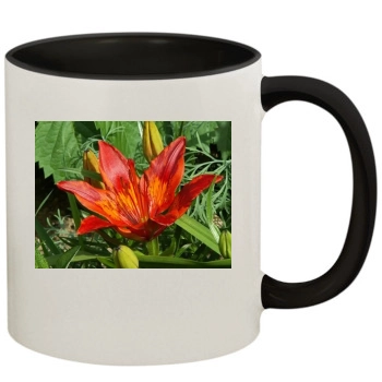 Flowers 11oz Colored Inner & Handle Mug