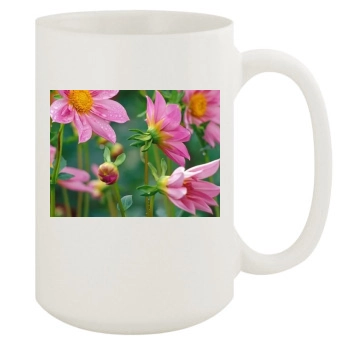 Flowers 15oz White Mug