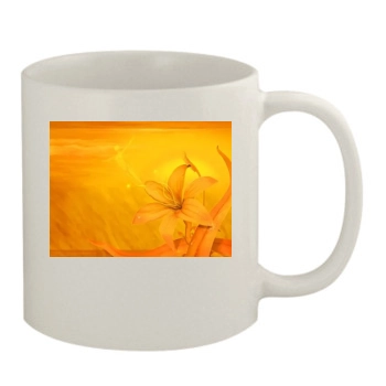 Flowers 11oz White Mug