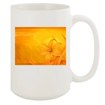 Flowers 15oz White Mug