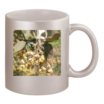 Flowers 11oz Metallic Silver Mug