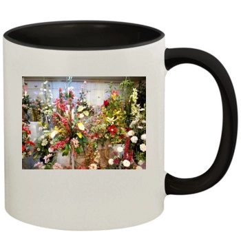 Flowers 11oz Colored Inner & Handle Mug