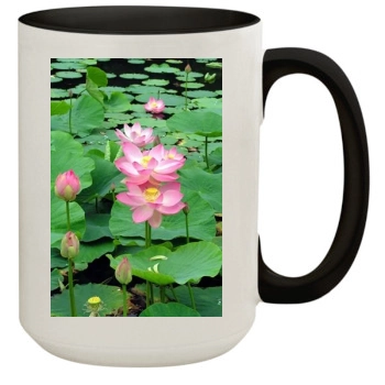 Flowers 15oz Colored Inner & Handle Mug