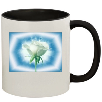 Flowers 11oz Colored Inner & Handle Mug