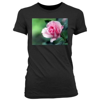 Flowers Women's Junior Cut Crewneck T-Shirt