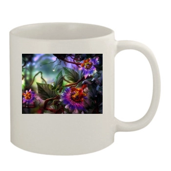 Flowers 11oz White Mug