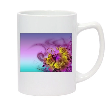 Flowers 14oz White Statesman Mug