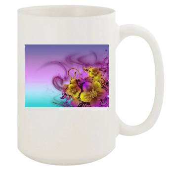 Flowers 15oz White Mug