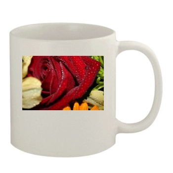 Flowers 11oz White Mug