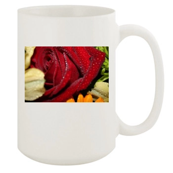 Flowers 15oz White Mug