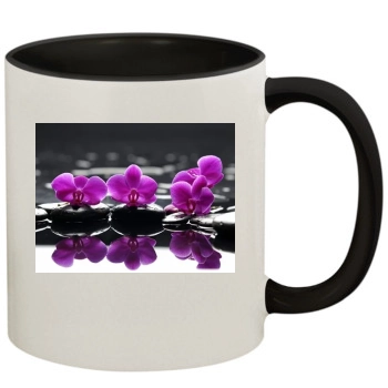 Flowers 11oz Colored Inner & Handle Mug