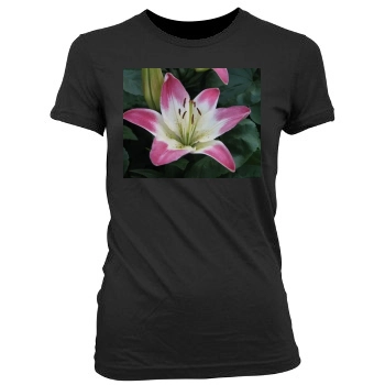 Flowers Women's Junior Cut Crewneck T-Shirt