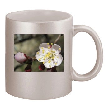 Flowers 11oz Metallic Silver Mug