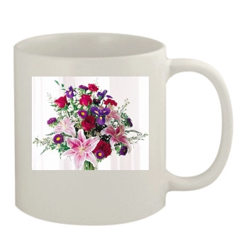 Flowers 11oz White Mug