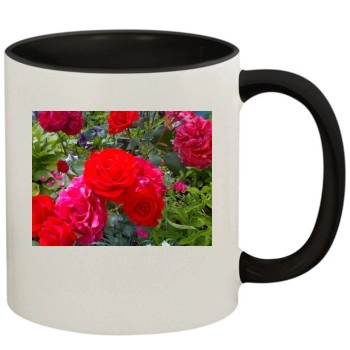 Flowers 11oz Colored Inner & Handle Mug