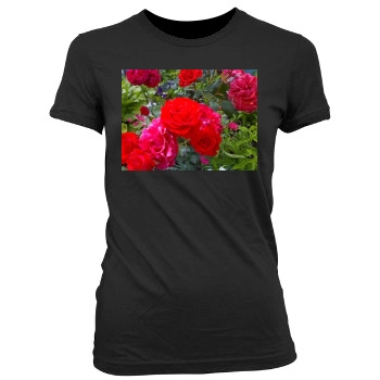 Flowers Women's Junior Cut Crewneck T-Shirt