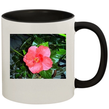 Flowers 11oz Colored Inner & Handle Mug