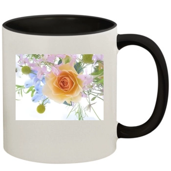 Flowers 11oz Colored Inner & Handle Mug