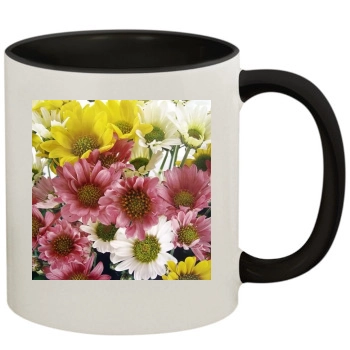 Flowers 11oz Colored Inner & Handle Mug