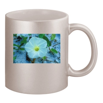 Flowers 11oz Metallic Silver Mug