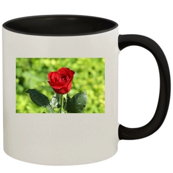 Flowers 11oz Colored Inner & Handle Mug