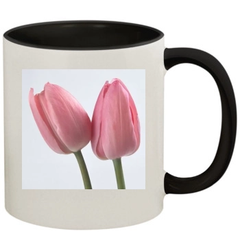 Flowers 11oz Colored Inner & Handle Mug