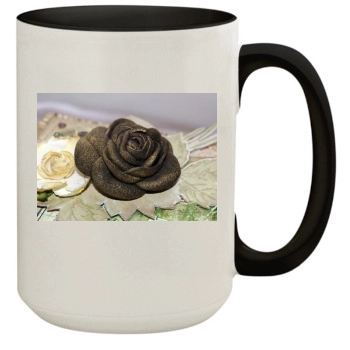 Flowers 15oz Colored Inner & Handle Mug