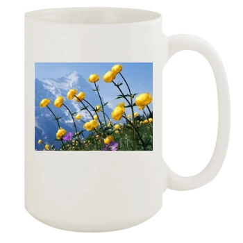 Flowers 15oz White Mug