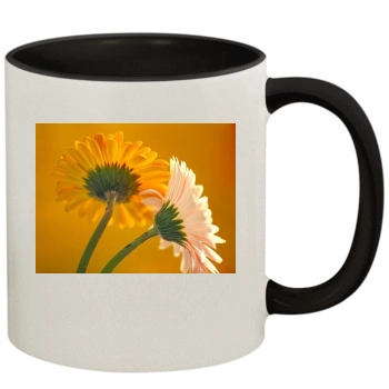 Flowers 11oz Colored Inner & Handle Mug