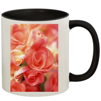 Flowers 11oz Colored Inner & Handle Mug