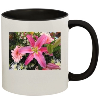 Flowers 11oz Colored Inner & Handle Mug