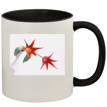 Flowers 11oz Colored Inner & Handle Mug